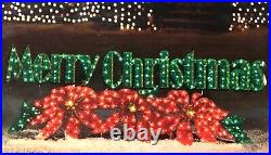Holiday Living 72 Holographic LED Lighted Merry Christmas Holiday Yard Sign
