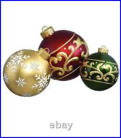 Home Accents 3PC Christmas Jumbo Ornament Set Holiday Yard / Home Decoration