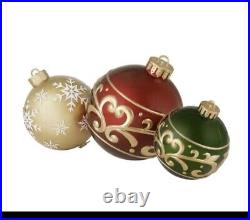 Home Accents 3PC Christmas Jumbo Ornament Set Holiday Yard / Home Decoration