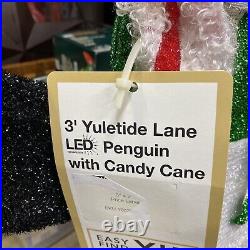 Home Accents 3 Ft Yuletide lane Led Penguin With Candy Cane new without box