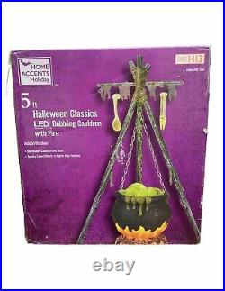 Home Accents 5ft Brewing Bubbling Cauldron LED Halloween Prop Decor 5' NEW