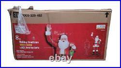 Home Accents 8 ft. Giant-Sized LED Towering Santa with Multi-Color Lantern