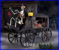 Home Accents Holiday 5 ft. Animated LED Hearse And 5.5 Ft. LED Skeleton Pony