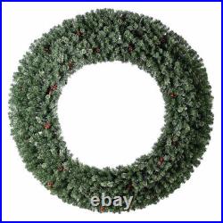 Home Heritage 72 Inch Cashmere Wreath with Cool White LED Lights (Open Box)
