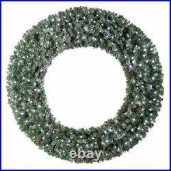 Home Heritage 72 Inch Cashmere Wreath with Cool White LED Lights (Open Box)