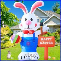 Huge 12FT Tall Easter Inflatable Decoration Standing Bunny Holding Egg and