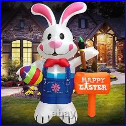 Huge 12FT Tall Easter Inflatable Decoration Standing Bunny Holding Egg and