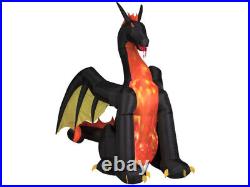 Inflatable Fire Dragon Yard Prop Mythical Creature Halloween Moving Wings LED