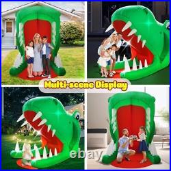 Inslife 8FT Spooky Inflatable Dinosaur Head with Open Mouth and Sharp Teeth O