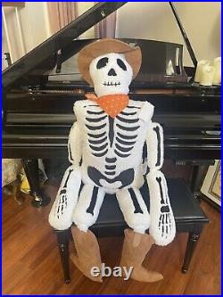 Isaac Mizrahi Plush Cowboy Skeleton Pillow 5ft Sheriff Halloween Decor Viral