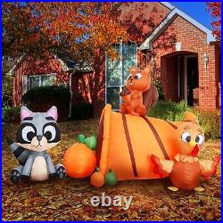 Joiedomi 7FT Long Inflatable Woodland Animals with Cornucopia with Build-in LEDs