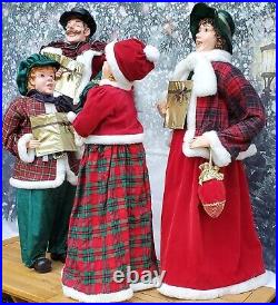 Jumbo 36-46 Regency Fabric/Resin Traditional Christmas Carolers Set Of 4