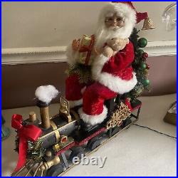 Karen Didion Signature Collection Lighted Train Christmas Santa
