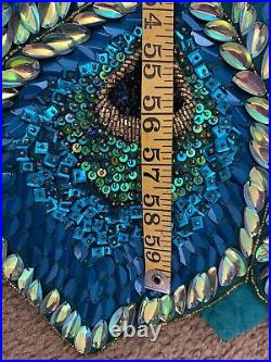 Kim Seybert chrismas tree skirt- Peacock Theme- RARE- Absolutely Stunning