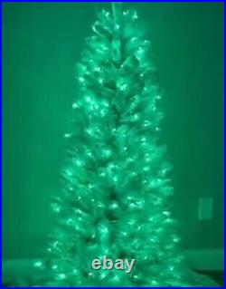 Kringle Express Frosted Colored 6.5' Tinsel Tree with 400 Lights BLUE