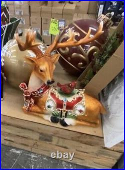 Kringle express illuminated resting reindeer christmas decor