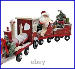 Kurt Adler 30.5 Kringle Klaus Santa On Train, Red, Wood