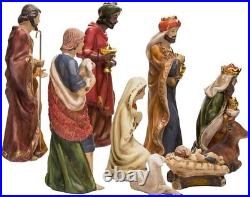 Kurt Adler 9-Inch Porcelain Nativity Figure Tablepiece Holiday Set of 9