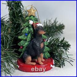 Kurt Adler Doberman Pinscher with Christmas Tree Ornament Dog Pets 4