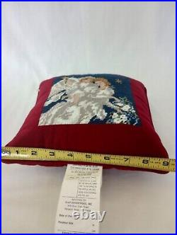 LOT Vintage Handmade C&F Enterprises Needlepoint Velvet Pillow