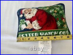 LOT Vintage Handmade C&F Enterprises Needlepoint Velvet Pillow