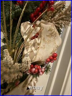 Large 24 Christmas Color changing Wreath Holiday Door Decor Church Nativity