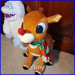 Large Abominable Snowman + Rudolph Holiday Porch Greeter Plush Free Shipping