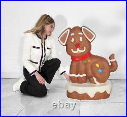Large Gingerbread Dog Statue Gingerbread Dog Statue 3FT Indoor Outdoor