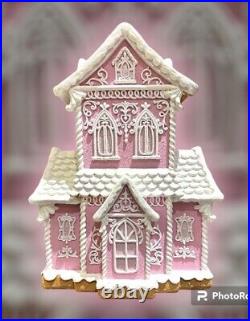 Large Pastel Pink Gingerbread House