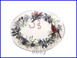 Lenox WINTER GREETINGS 13 Oval Serving Platter Cardinal Christmas Holiday