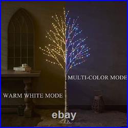 Lighted Birch Tree with 330L Warm White and Multi Color Fairy Lights 8 Functi