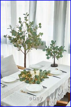 Lighted Eucalyptus Tree Plug in 4FT 160 Warm White LED Artificial Greenery Tree