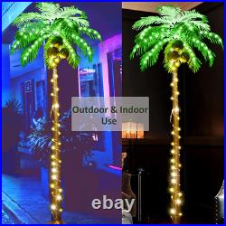 Lighted Palm Tree 6FT 162 LED Artificial Palm Tree with Coconuts Tropical Light