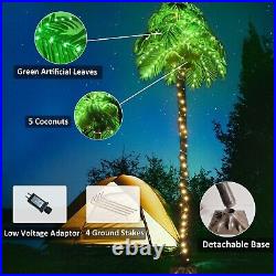Lighted Palm Trees, 7FT 187 LED Artificial Palm Tree with 5 Coconuts, Light U