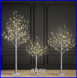 Lightshare Set of 3 Lighted Birch Tree 4FT 6FT and 8FT LED Artificial Tree