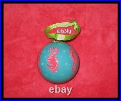 Lilly Pulitzer 2012 Glass Ornament Snorkel Blue Hold Your Horses Seahorse with Box
