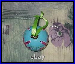 Lilly Pulitzer 2013 Glass Ornament Shadow Green Aqua Shell Bell Starfish with Box