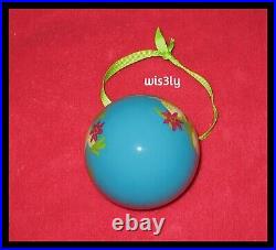 Lilly Pulitzer 2014 Glass Ornament Deep Cyan Trunk Show Elephants with Box RARE