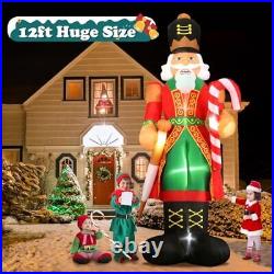 Loninak 12ft Christmas Inflatable Outdoor Decorations Nutcracker with Candy C