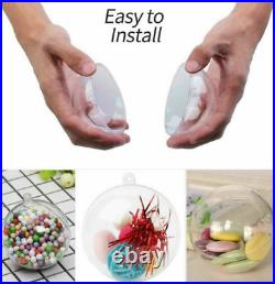 Lot Christmas Tree Clear Ball Plastic Fillable Sphere Ornament Clear Baubles DIY