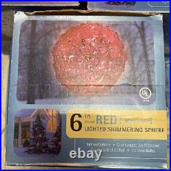 Lot Of 7 2003 Target Christmas 6 Shimmer Sphere 35 Lights Balls Blue White Red