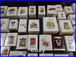 Lot of 61 Hallmark Keepsake Christmas ornaments in boxes some new