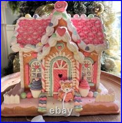 Love & Cupcakes Light Up Valentine's Gingerbread Style House Pink Pastel Decor
