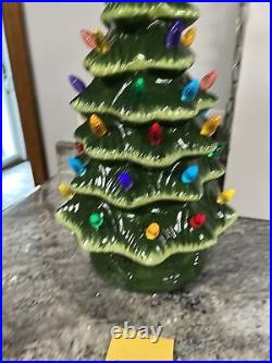 MR CHRISTMAS 21 Musical Rare Large Nostalgic Ceramic LED Christmas Tree Green