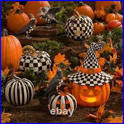 MacKenzie Childs Beaded Courtly Check Pumpkin Halloween Autumn Fall Decor 9 New