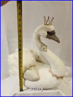 Mark Roberts Christmas Swan Figurine 19 inches with Crown