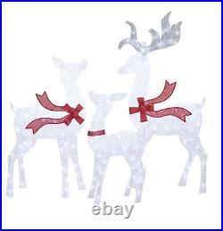 Member Mark PreLit 3 Piece Twinkling Deer Family in Frosted Ice