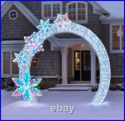 Member's Mark 8' Pre-Lit Arch with Prismatic Snowflakes Holiday Decor INHAND