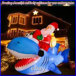 MiniInflat 6ft Christmas Inflatable Santa Claus with Shark Outdoor Decoration
