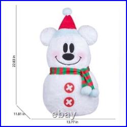 Minnie & Mickey 22 Disney Plush Christmas Greeter Snowman Sherpa Holiday New